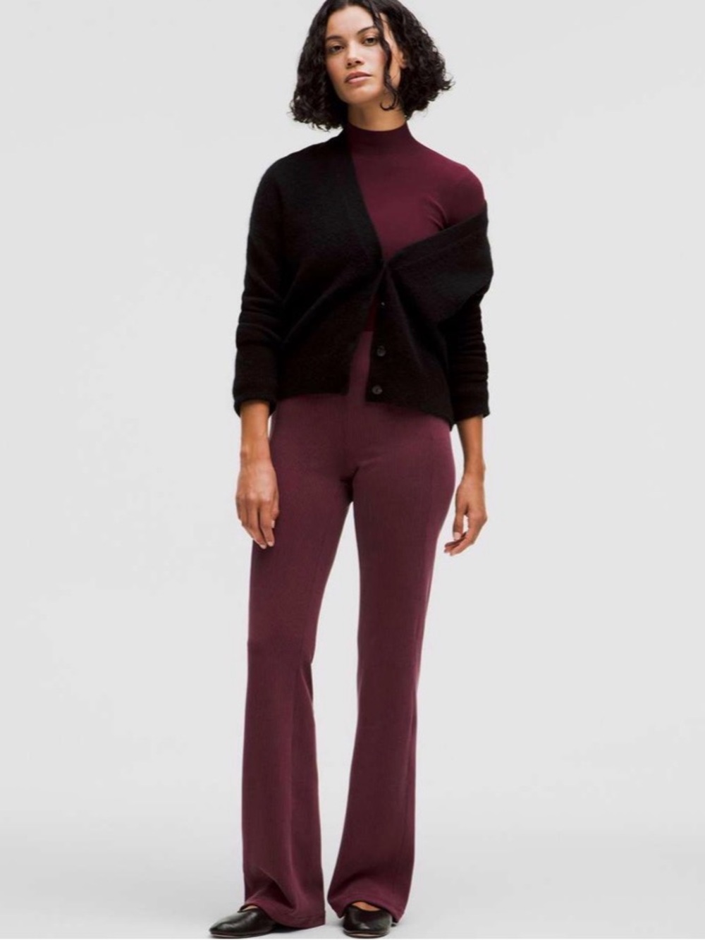 Lululemon Ribbed Softstreme Flared Pant Regular Garnet Size 8